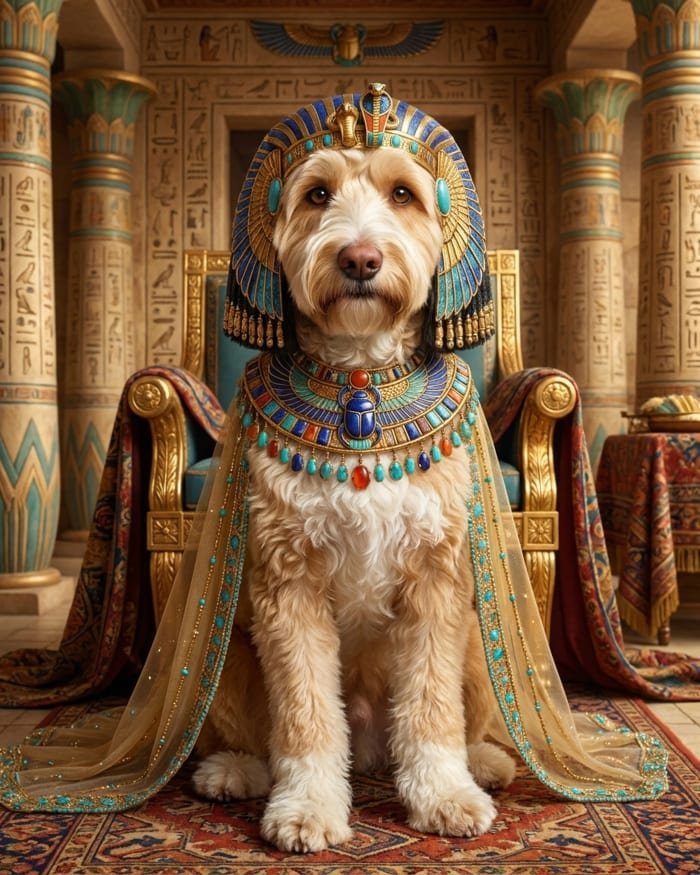 A pet rendered as a regal historical portrait